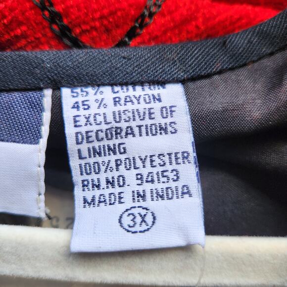 SaraStudio Plus Red Embroidered Abstract Animal JacketVintage NWT 3XL - Picture 12 of 12